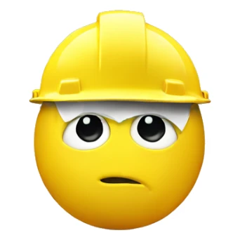 a lemon with a construction helmet sticker
