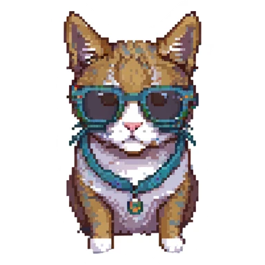 a cat wearing sunglasses sticker