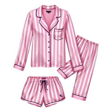 pink and white striped silk victoria’s secret pajama set sticker
