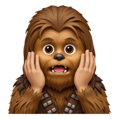   Chubaca con las manos en la cara sorprendido sticker