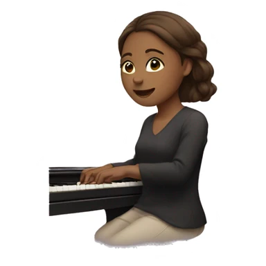 Women with brown hair playing the piano sticker