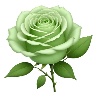single Soft Green Tea Rose, straight stem sticker