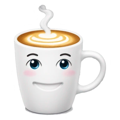 latte in white mug sticker
