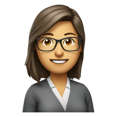 Profesora de matemáticas con gafas y calculadora, pelo castaño  sticker