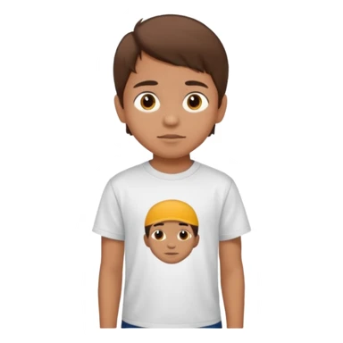 A 9 year old mexican boy with brown hair  sticker