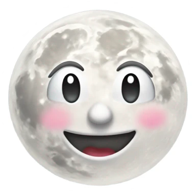 the moon throwing up a heart sticker