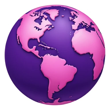 purple globe with pink network lines sticker