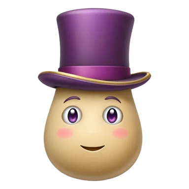 Long beige eggplant in a top hat sticker