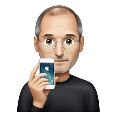 Steve Jobs with an IPhone sticker