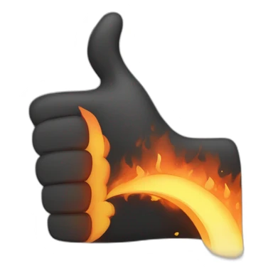 thumb-up-with-a-hand-in-fire-side sticker