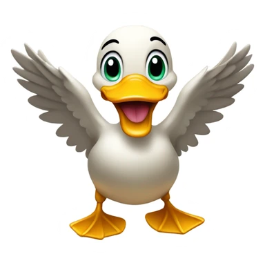Duck being extremely happy sticker