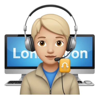 remote worker with lodnon in background sticker