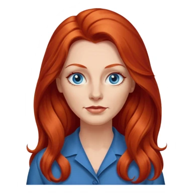 Heavy set mid 50's long red hair women sticker