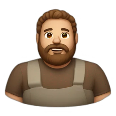 fat brown bearded man sticker