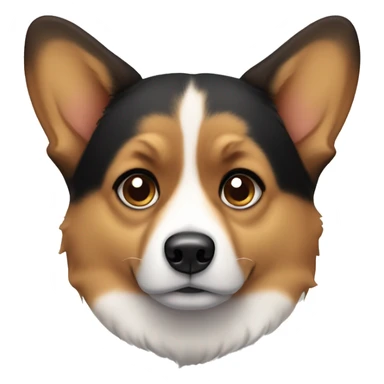 Sad black and brown corgi sticker