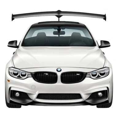 2016 white bmw 4 series with a black splitter and a small black fin  sticker