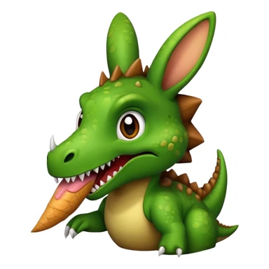 Dinosaur Eating rabbit ear sticker