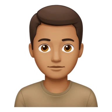 man wear brown shirt sticker