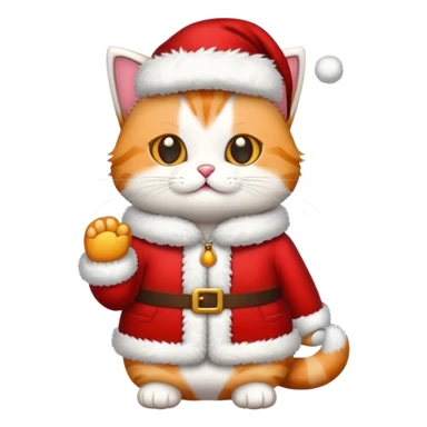 cat with santa outfit sticker