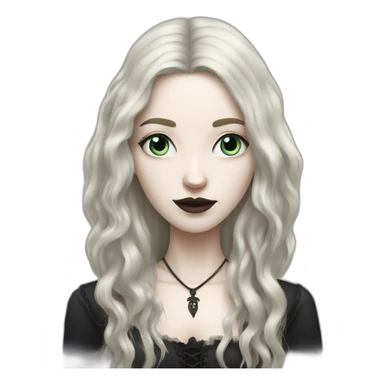 gothic long haired pale woman sticker