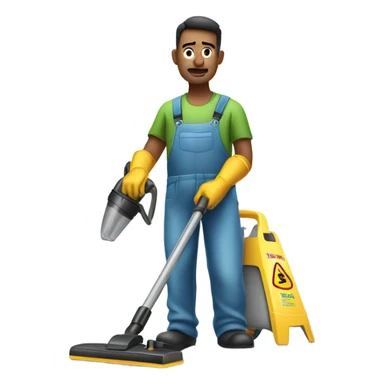 Man house cleaning sticker