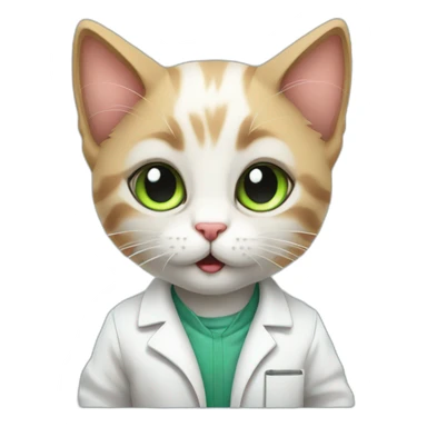 cute mad scientist kitten sticker