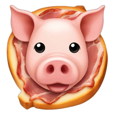 pig cutted on a bacon sticker