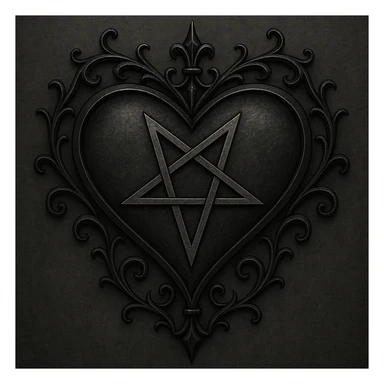 gothic heart with a pentagram sticker