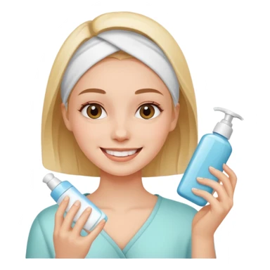 an emoji of a girl doing skincare sticker