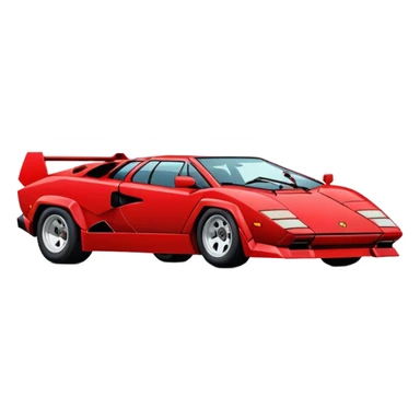 Make the red Lamborghini Countach even more minimalist and emoji-like sticker