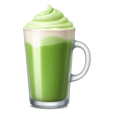 Matcha latte in a glass sticker