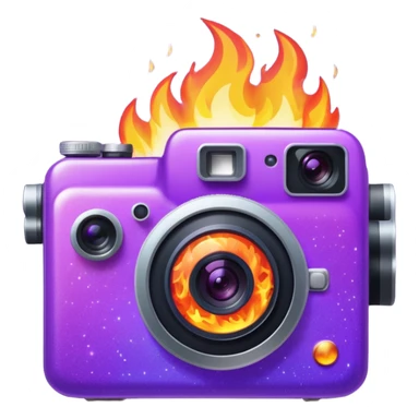 Glitter Fire Camera Purple sticker