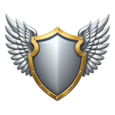 holy emblem with silver wings and shield in the middle sticker