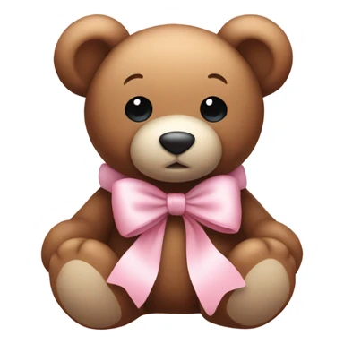 teddy bear with light pink bow sticker