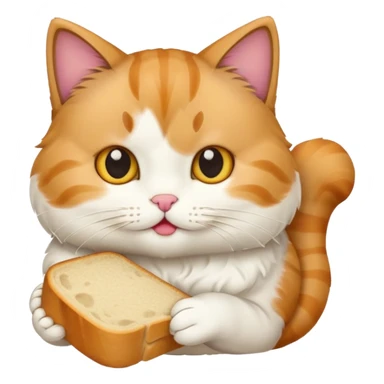 Cat eating bread  sticker