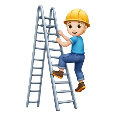 child climbing a playground ladder, cheerful and adventurous sticker