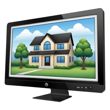 A pc monitor  real estate site sticker