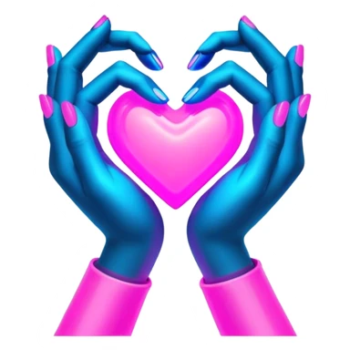 Neon cyberpunk style 

heart made of female neon hands sticker