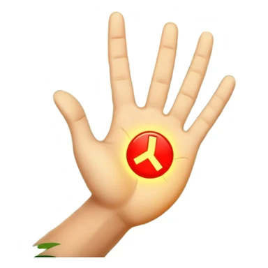 forest character hand out stop gesture glowing rune palm sticker