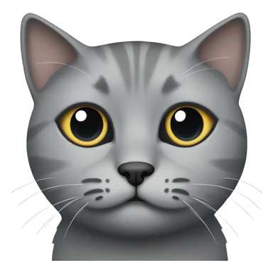 Grey Scottish cat with one eye  sticker