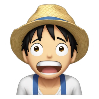 Shocked Luffy with his hands behind his head, his eyes wide open and his mouth wide open. sticker