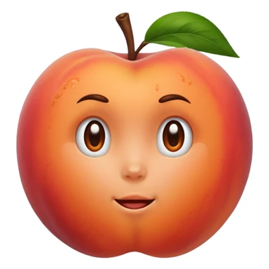 A peach with handmarks with hair sticker