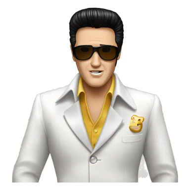 Elvis presley wearing a white suit  sticker