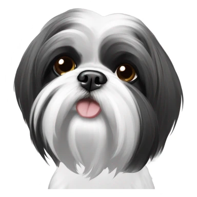 Shih Tzu, black and white ￼ sticker