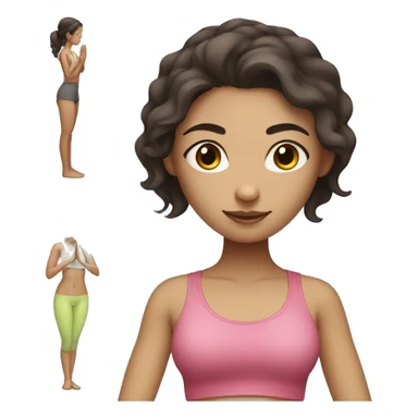 yoga girl with dark brown hair and fair skin sticker