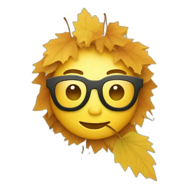 chat avec feuilles sticker