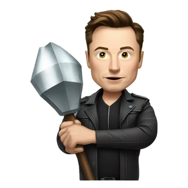 elon musk with a mace sticker