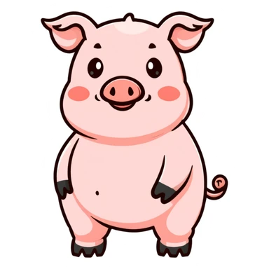 Lovely pregnant pig sticker