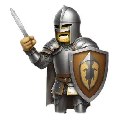 Angry knight pointing at the screen sticker