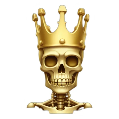 a golden skeleton with golden crown sticker